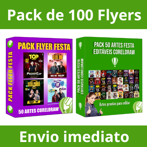 Pack de 100 Flyers para Festas e Eventos - Corel Draw
